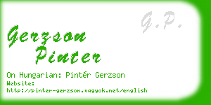 gerzson pinter business card