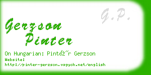 gerzson pinter business card